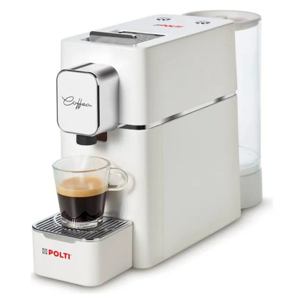 Polti Coffea S15W – Macchina da caffè a cialde E.S.E. 44 mm, bianca