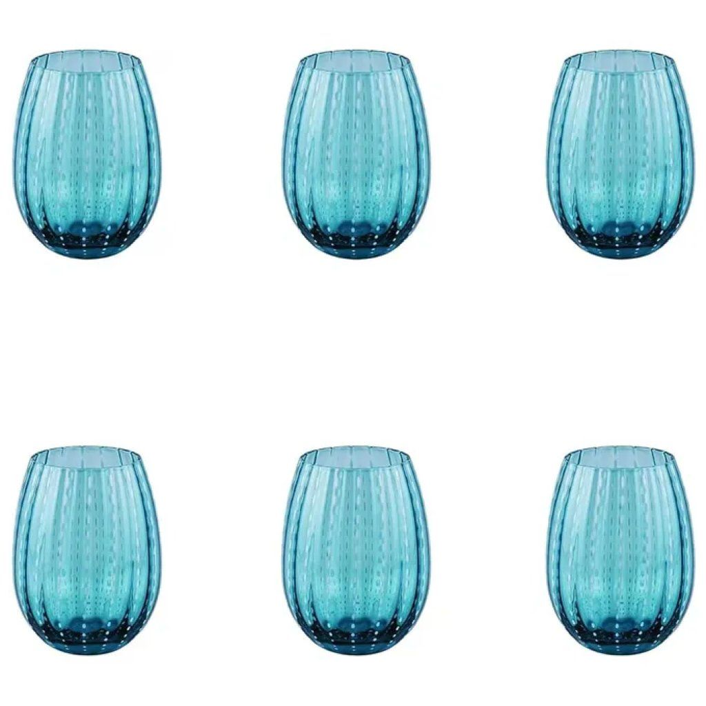 VDE TIVOLI 1996 Villa d’Este Shiraz – Set 6 bicchieri da acqua Blu Ocean, 525 ml