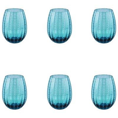VDE TIVOLI 1996 Villa d’Este Shiraz – Set 6 bicchieri da acqua Blu Ocean, 525 ml