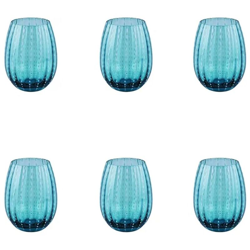 VDE TIVOLI 1996 Villa d’Este Shiraz – Set 6 bicchieri da acqua Blu Ocean, 525 ml
