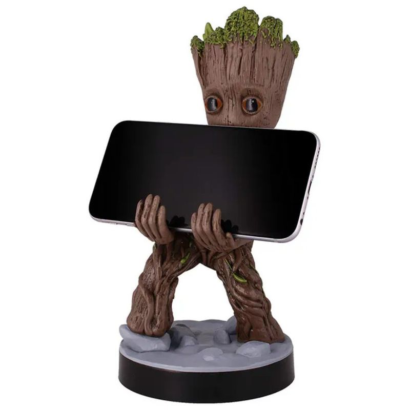 EXQUISITE GAMING Cable Guys Groot Smiley – Supporto per Controller e Smartphone, 20 cm