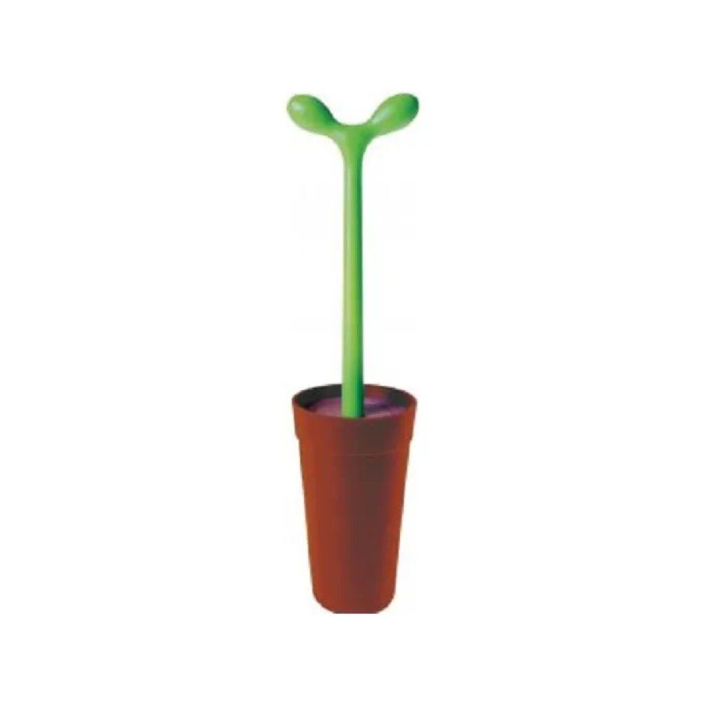 Alessi ASG04 Scopino da bagno con supporto, marrone