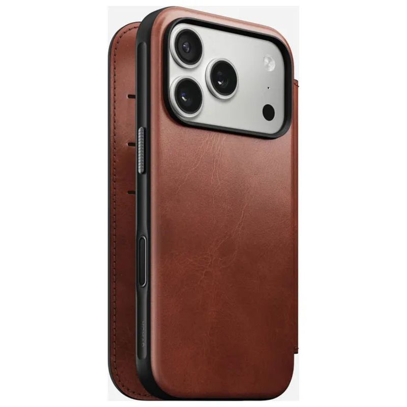 Nomad Modern Leather Folio per iPhone 17 Pro – Marrone