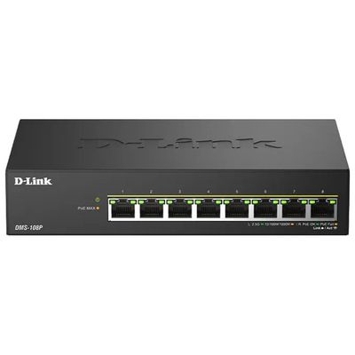 D-Link DMS-108P-E Switch PoE 8 porte 2.5GbE, 230 W D-Link DMS-108P-E Switch PoE 8 porte 2.5GbE, 230 W
