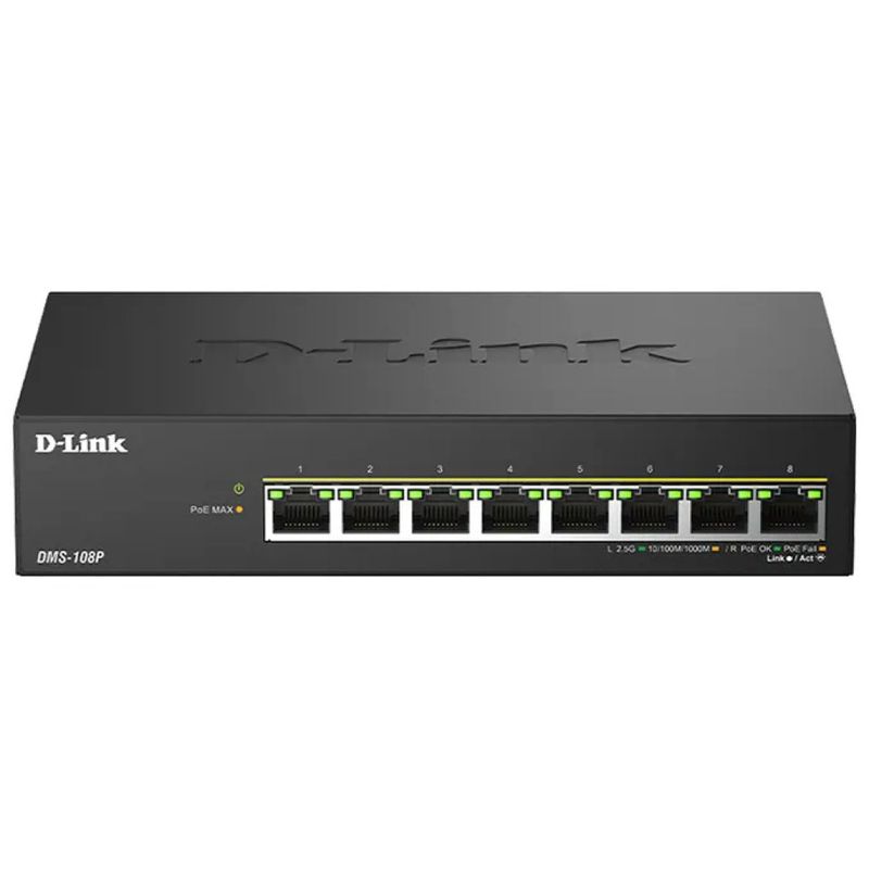 D-Link DMS-108P-E Switch PoE 8 porte 2.5GbE, 230 W