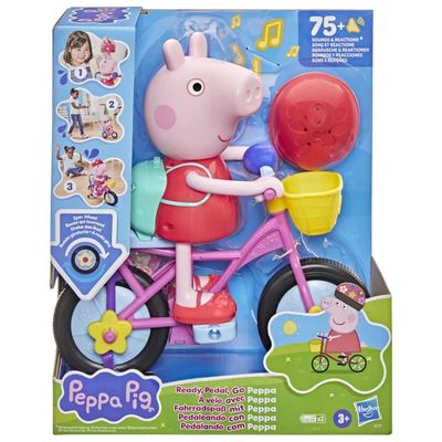 HASBRO Peppa Pig – Action figure con bici interattiva, 20 cm