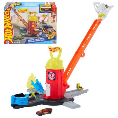 MATTEL Hot Wheels City Super Caserma dei Pompieri con Camion 1:64