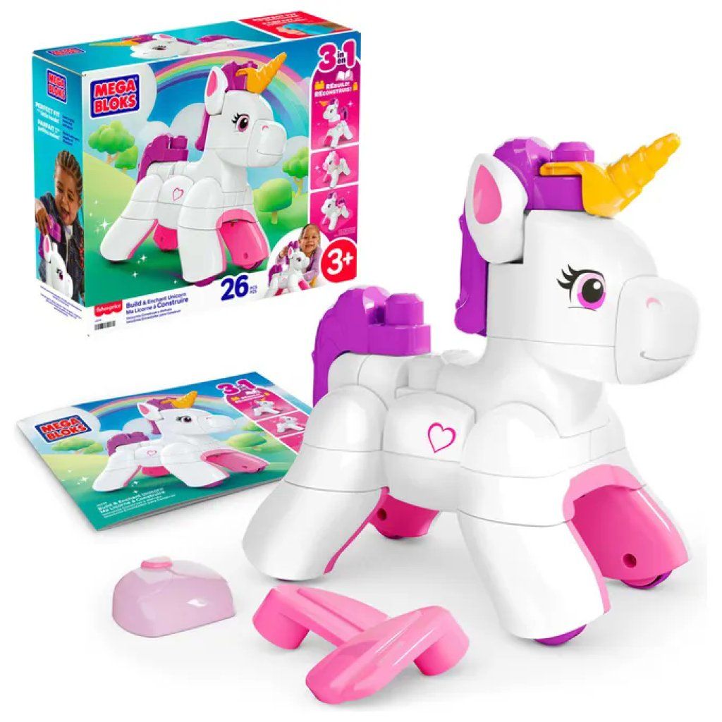 MEGA BLOKS Fisher-Price JKG36 Unicorno 3 in 1, 26 blocchi MEGA BLOKS Fisher-Price JKG36 Unicorno 3 in 1, 26 blocchi