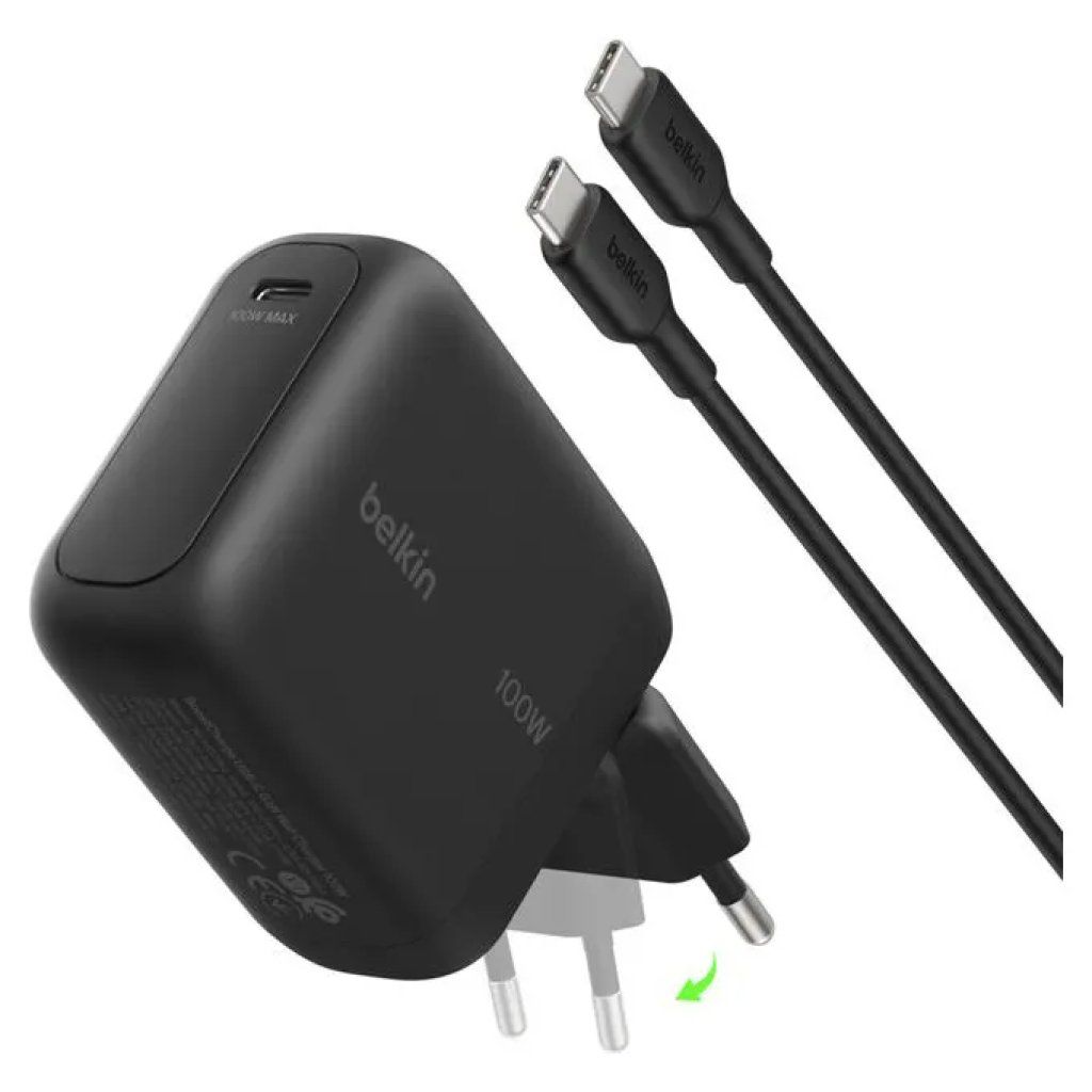 Belkin BoostCharge caricatore USB-C GaN 100 W con cavo da 1,5 m, nero