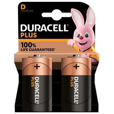 Duracell Plus 100 Batterie Alcaline C LR14 1,5 V – Confezione da 2 Duracell Plus 100 Batterie Alcaline C LR14 1,5 V – Confezione da 2