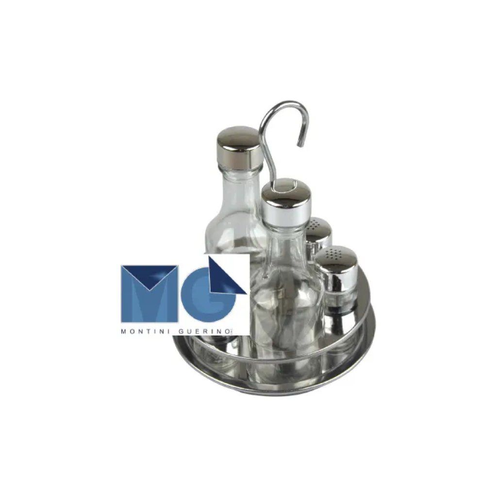 Montini 813EE Menage Tondo Daisy Inox, Set 4 Pezzi