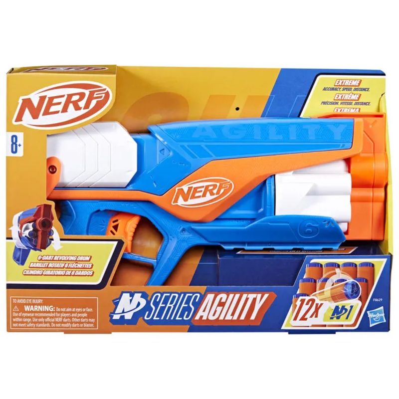 Hasbro Nerf N Series Agility Blaster con Tamburo da 6 Dardi e 12 Dardi Inclusi Hasbro Nerf N Series Agility Blaster con Tamburo da 6 Dardi e 12 Dardi Inclusi