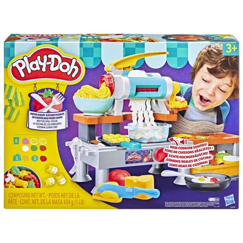 Hasbro Play-Doh Super Sizzlin Kitchen – Cucina Giocattolo con Suoni, 6 Barattoli e 26 Pezzi Hasbro Play-Doh Super Sizzlin Kitchen – Cucina Giocattolo con Suoni, 6 Barattoli e 26 Pezzi