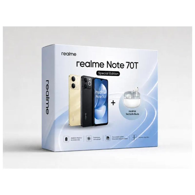 Realme Note 70T 4GB RAM 256GB, 6,74", 50MP, 6000mAh, Beach Gold