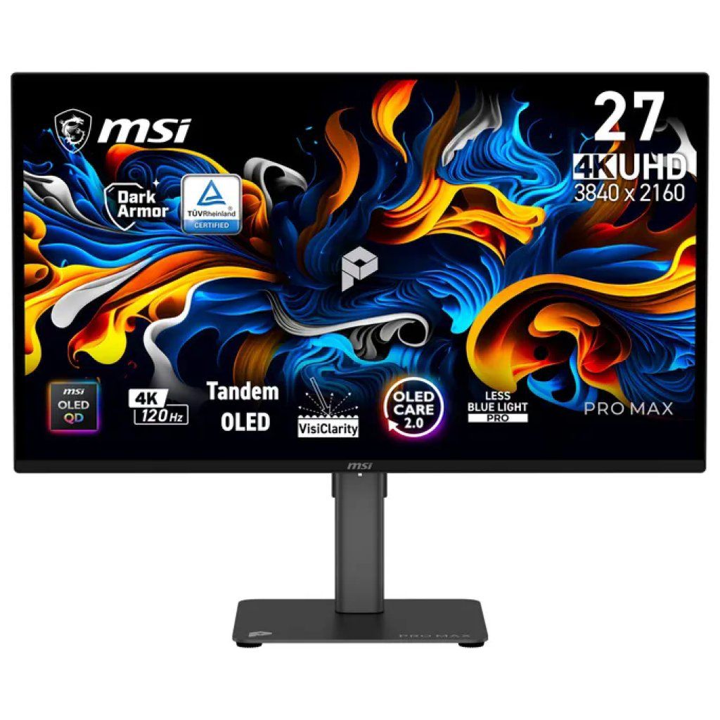 MSI PRO MAX 271UPX12G Monitor QD-OLED 27" 4K UHD 120 Hz Nero