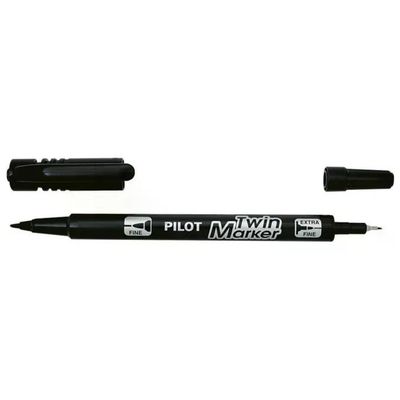 Pilot Twin Marker Nero a Doppia Punta, Confezione da 10 Pilot Twin Marker Nero a Doppia Punta, Confezione da 10