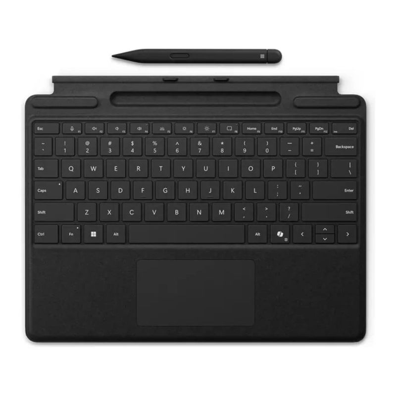 Microsoft Surface Pro Keyboard con Touchpad e Supporto Slim Pen – QWERTY Inglese, Nero
