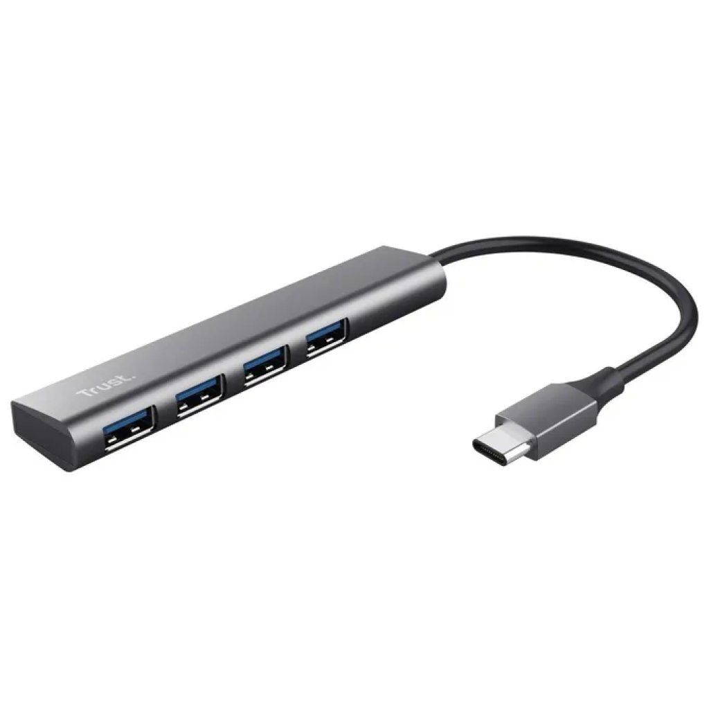 Trust Halyx Hub USB-C a 4 porte USB-A 3.2 Gen 1, grigio