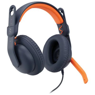 Logitech Zone Learn 981-001389 – Cuffie cablate blu e arancioni con microfono Logitech Zone Learn 981-001389 – Cuffie cablate blu e arancioni con microfono