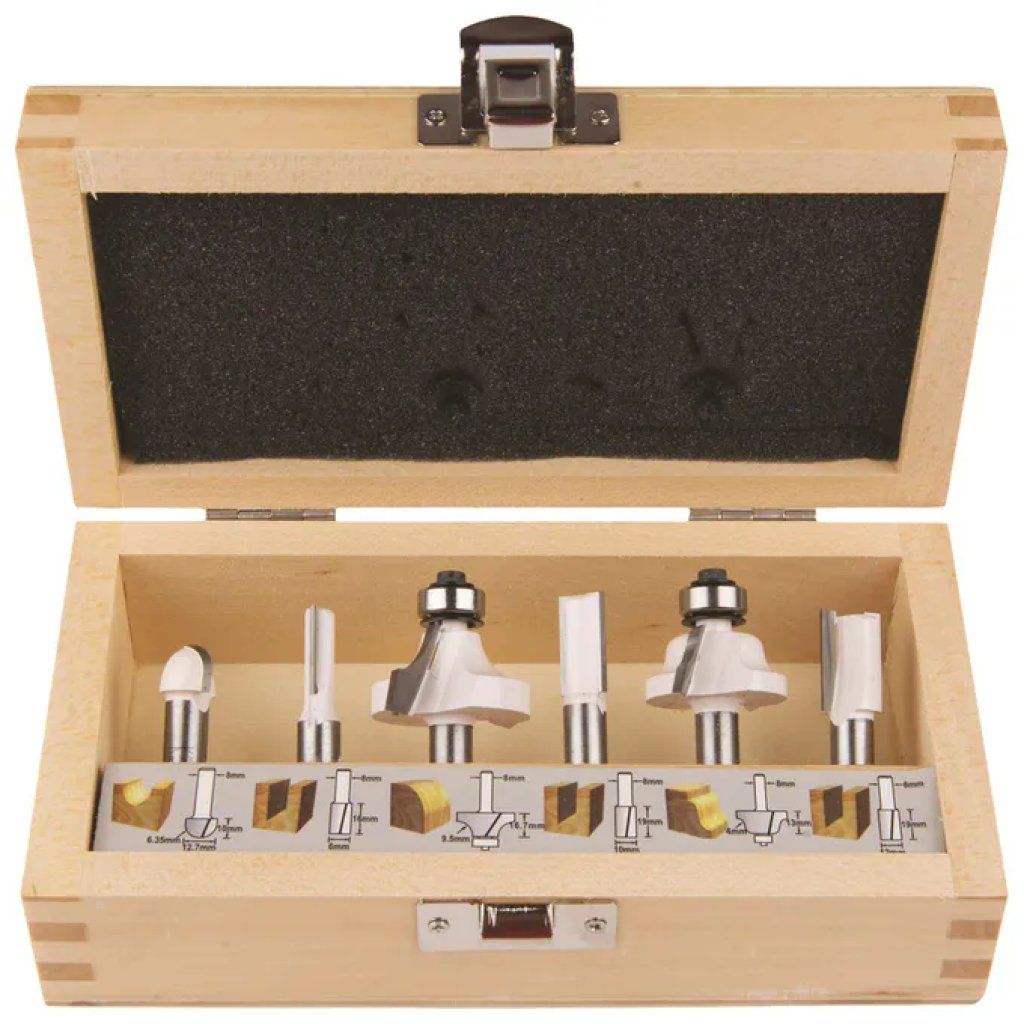 Makita D-53540 Set di 6 frese per legno con gambo da 8 mm