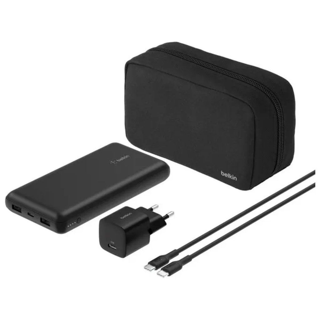Belkin BoostCharge BU042KQBK Powerbank 20.000 mAh, 15 W, 3 porte, nero