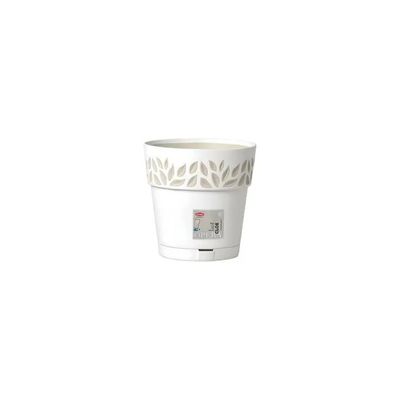 Stefanplast Cloe – Vaso tondo da giardino 15 cm, bianco travertino