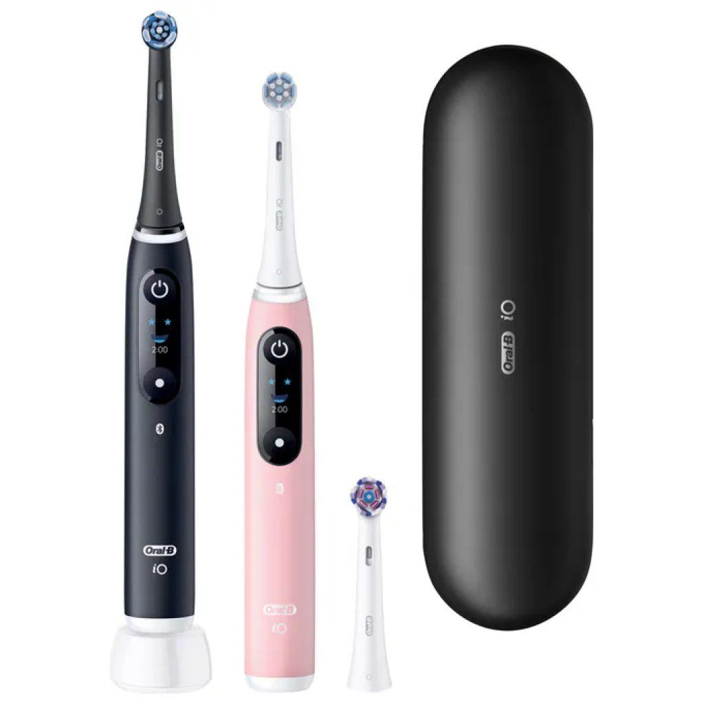 Oral-B iO6 Duo – 2 spazzolini elettrici nero e rosa Oral-B iO6 Duo – 2 spazzolini elettrici nero e rosa