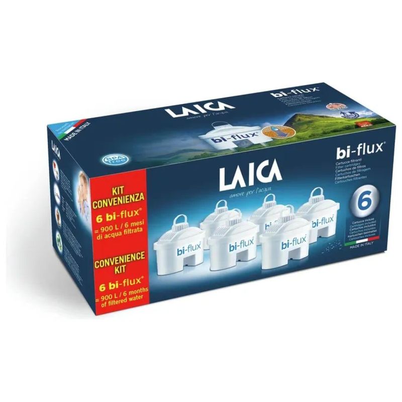 LAICA Bi-Flux F6S Cartucce Filtranti 5+1, Confezione da 6