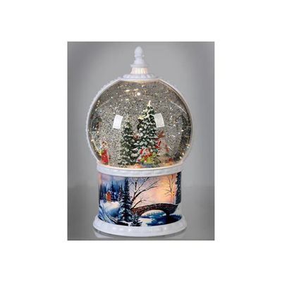 Lumineo Palla di neve natalizia LED con glitter, 21 cm