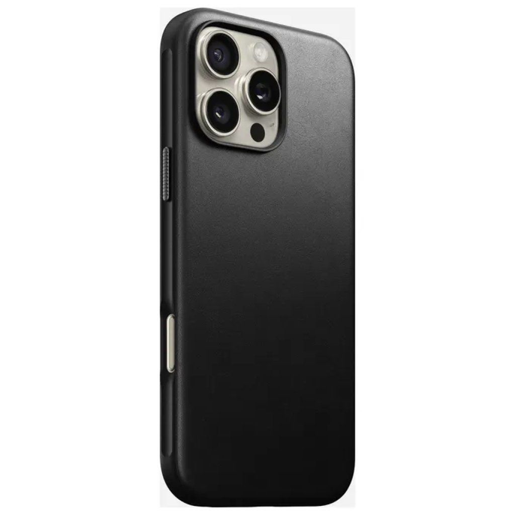 Nomad Custodia MagSafe per iPhone 16 Pro Max – Pelle e Alluminio, Nero Nomad Custodia MagSafe per iPhone 16 Pro Max – Pelle e Alluminio, Nero
