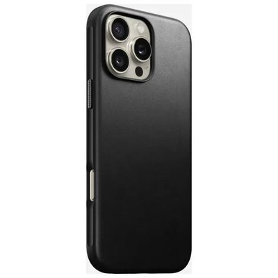 Nomad Custodia MagSafe per iPhone 16 Pro Max – Pelle e Alluminio, Nero