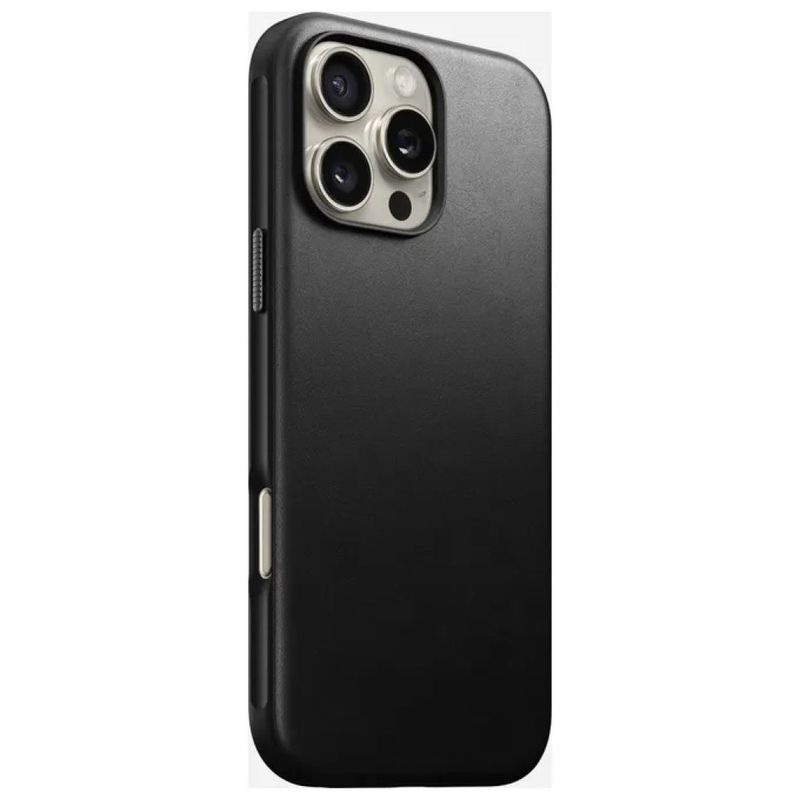Nomad Custodia MagSafe per iPhone 16 Pro Max – Pelle e Alluminio, Nero