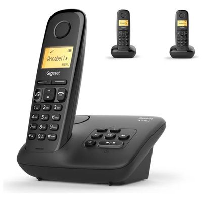 Gigaset A270A Telefono Cordless DECT Nero con 3 Cornette