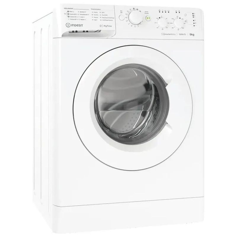 Indesit MTWC 91296 W IT Lavatrice 9 kg, 1200 giri/min, Classe A, Motore Inverter, Bianca