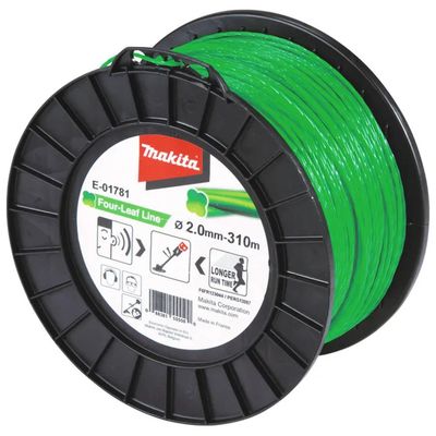 Makita E-01781 Filo Four Leaf per decespugliatore, 2 mm x 310 m, verde