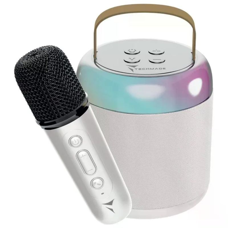 Techmade TM-K2-WH Altoparlante Bluetooth con Microfono, 5 W, Bianco