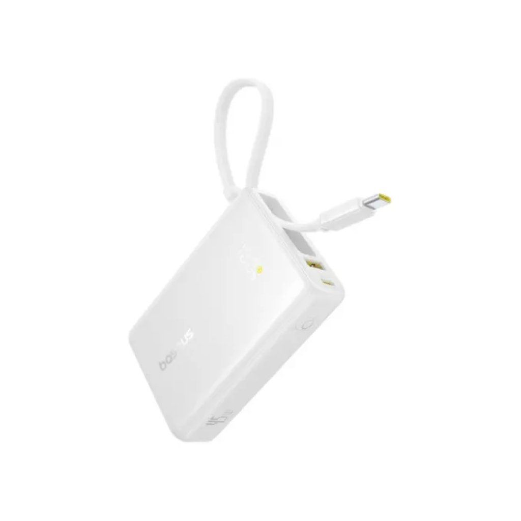 Baseus PicoGo Power Bank 10.000 mAh 45 W con Cavo USB-C - Bianca