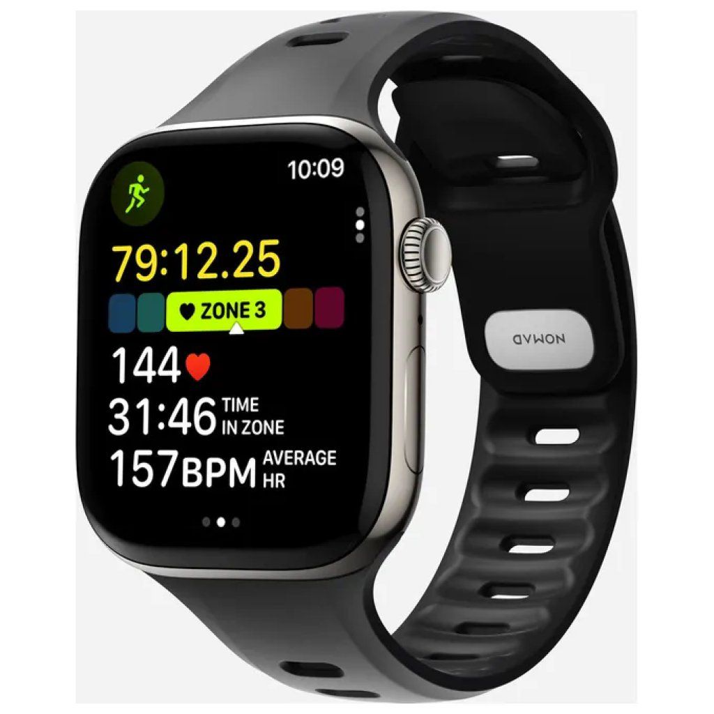 Nomad Tempo Band – Cinturino nero in FKM per Apple Watch 45/46 mm