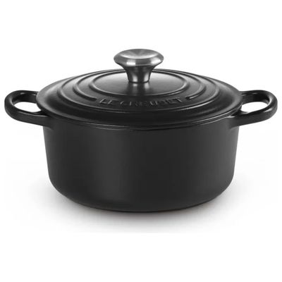Le Creuset Signature casseruola rotonda in ghisa smaltata, 1,8 L, nera