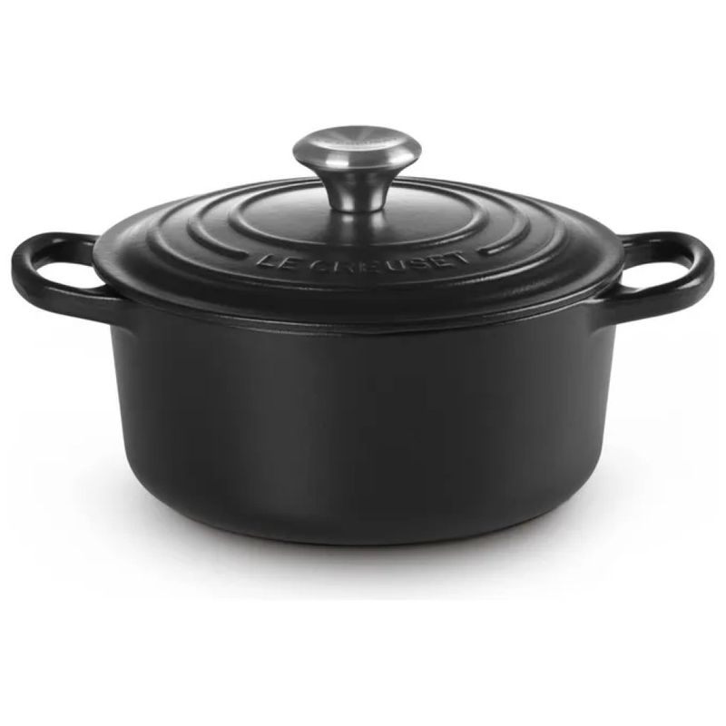 Le Creuset Signature casseruola rotonda in ghisa smaltata, 1,8 L, nera