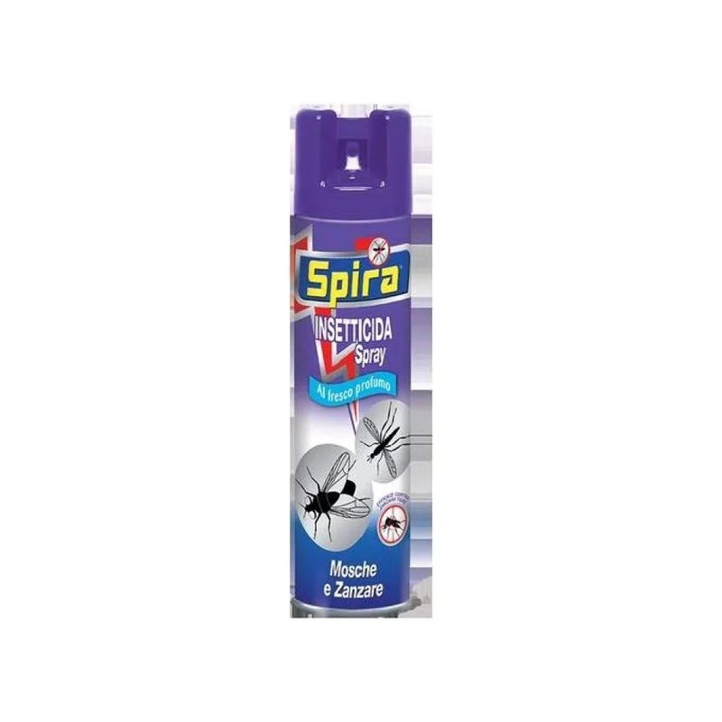 Spira Insetticida Spray Mosche e Zanzare, Fresco Profumo, 4 Aerosol da 400 ml