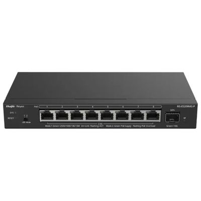 Ruijie Networks RG-ES209MG-P Switch Gestito L2 PoE 8 Porte 2.5G con Slot SFP+