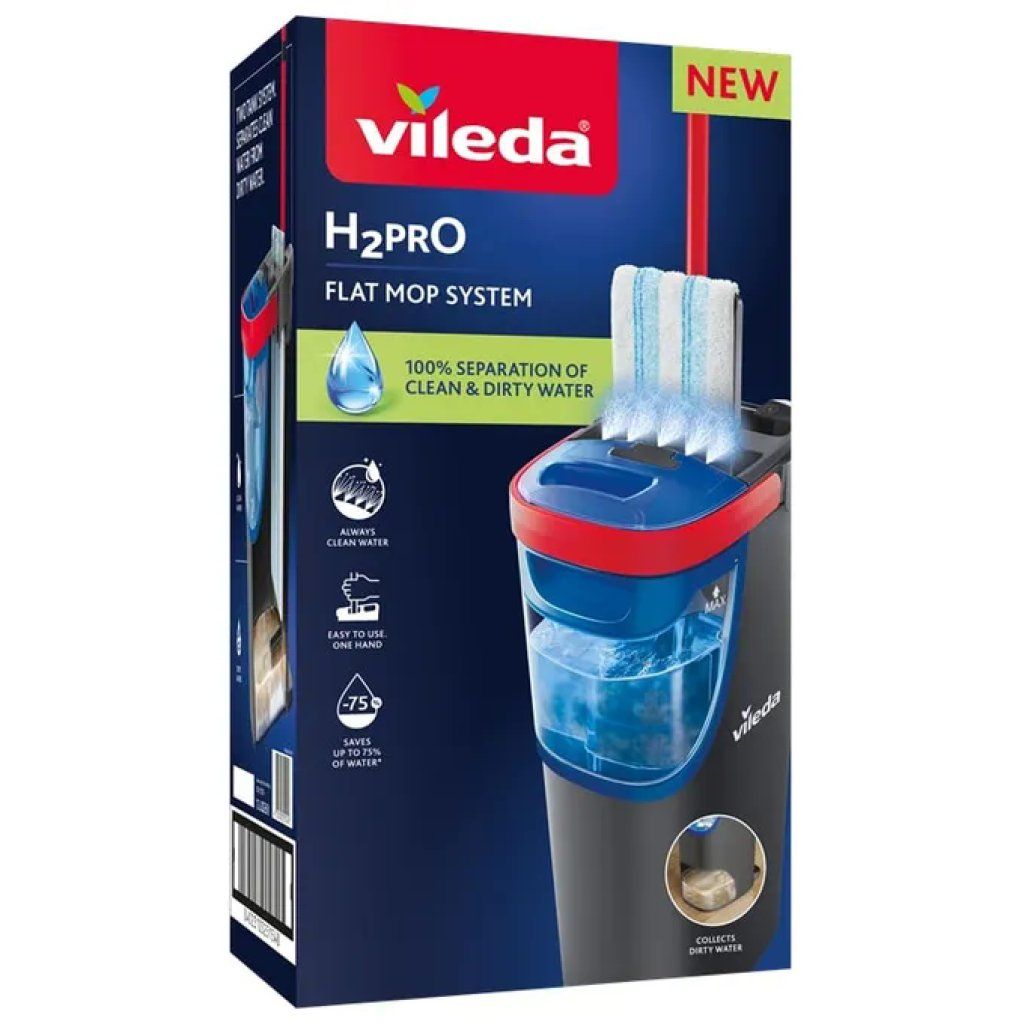 Vileda H2PRO Set Lavapavimenti a Doppio Serbatoio, 1,2 L