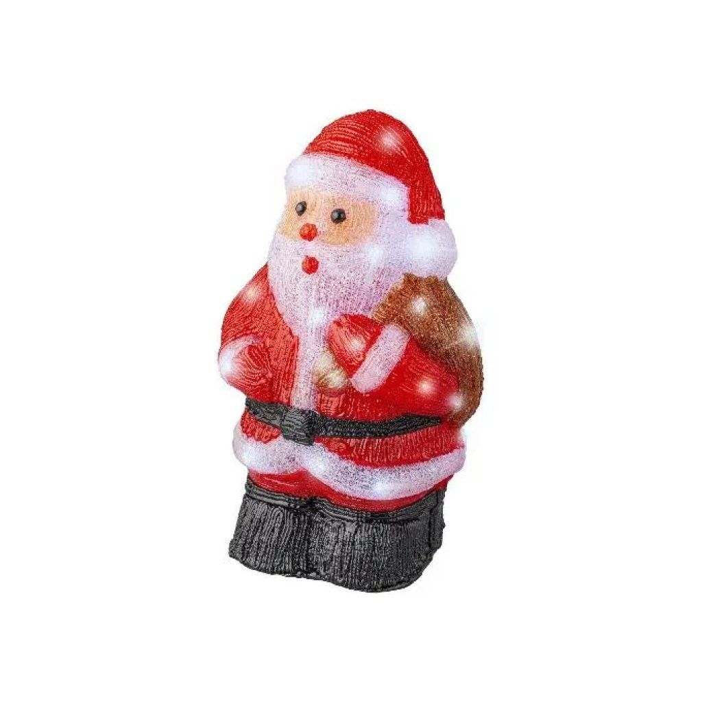 Lumineo 481166 – Decorazione natalizia LED con Babbo Natale e glitter