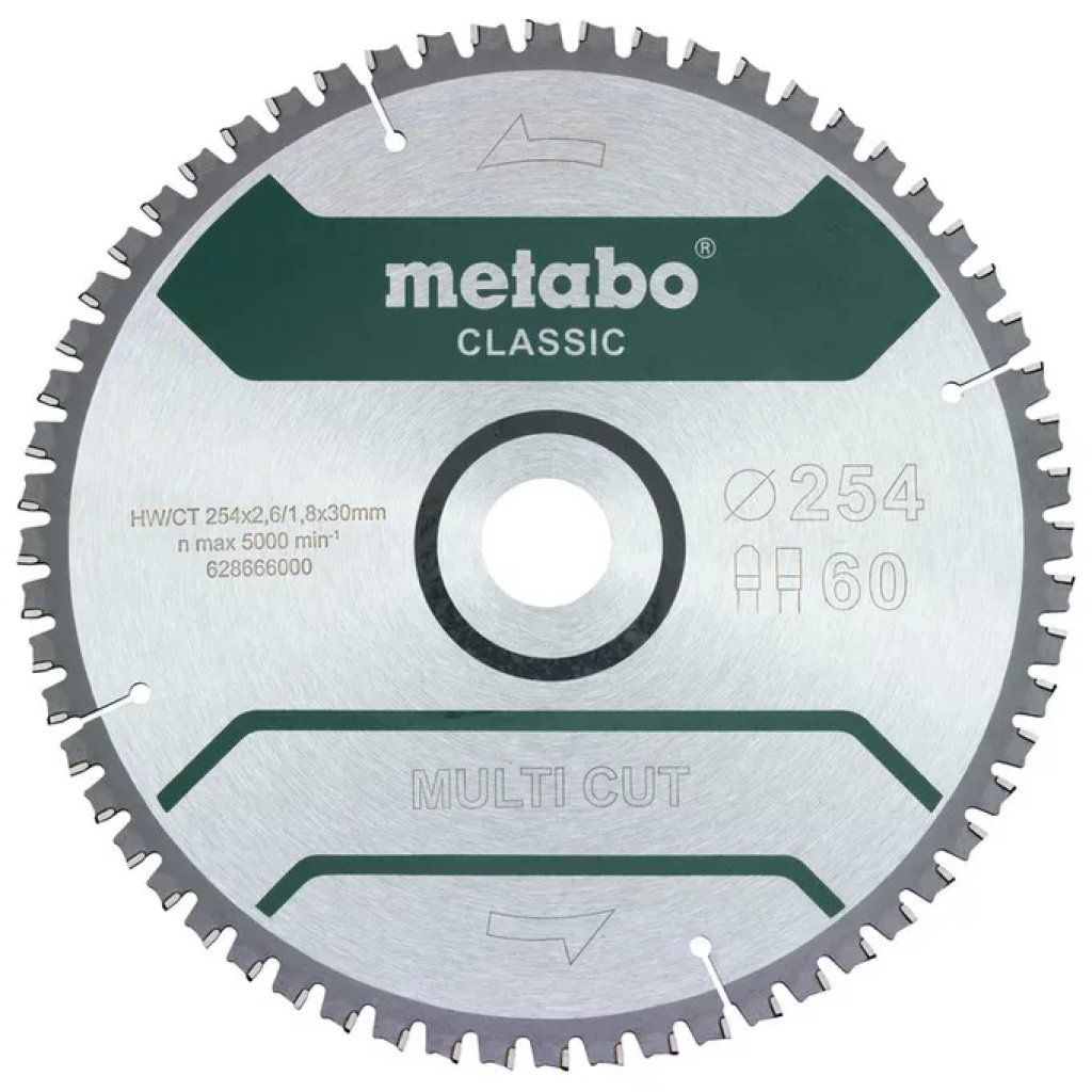 Metabo MultiCutClassic 628285000 – Lama circolare 254 mm, 60 denti Metabo MultiCutClassic 628285000 – Lama circolare 254 mm, 60 denti