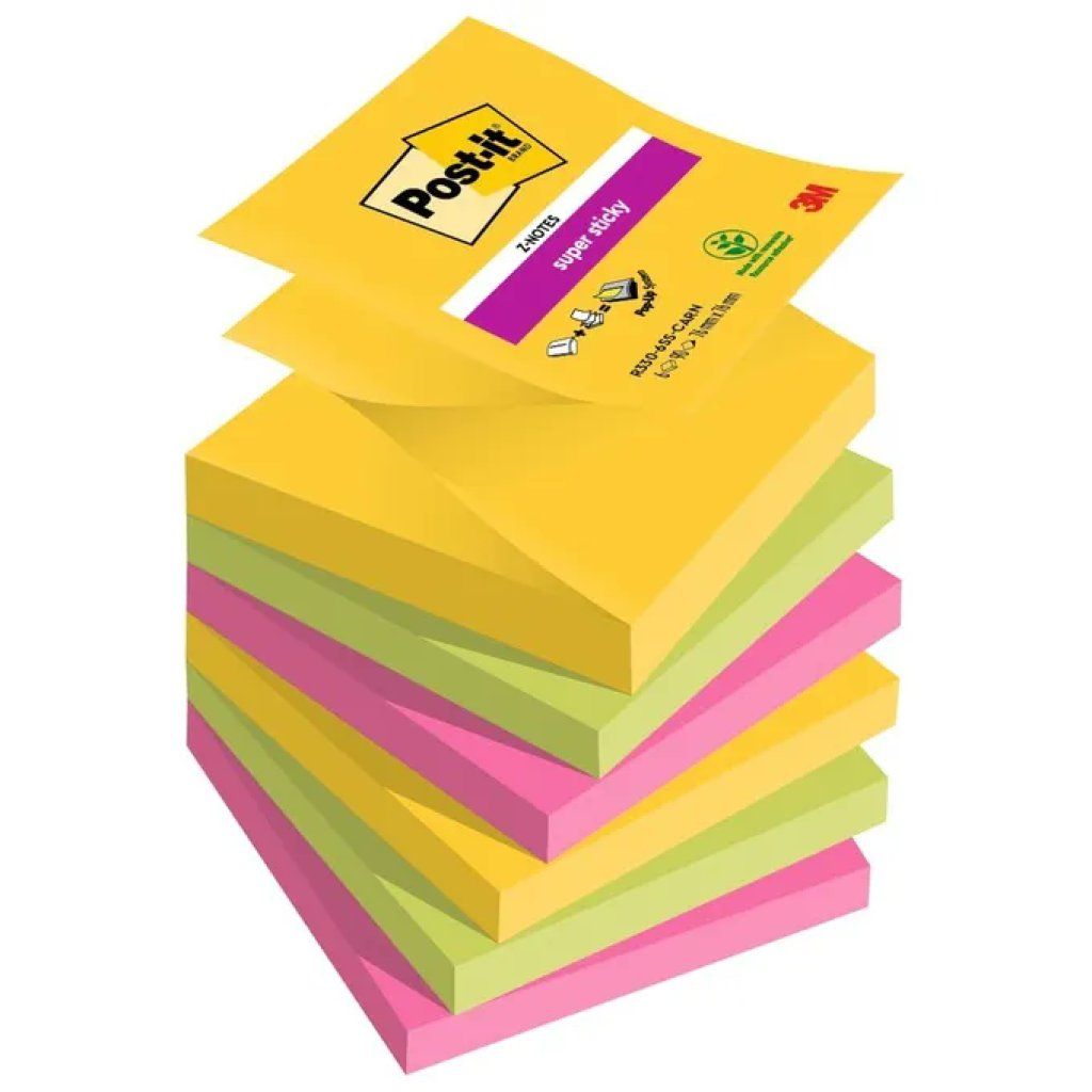 Post-it Super Sticky Carnival – 6 blocchi colorati