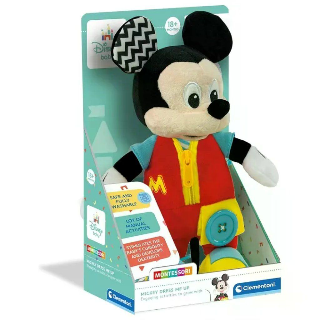 Clementoni Disney Baby Mickey – Peluche Montessori da vestire