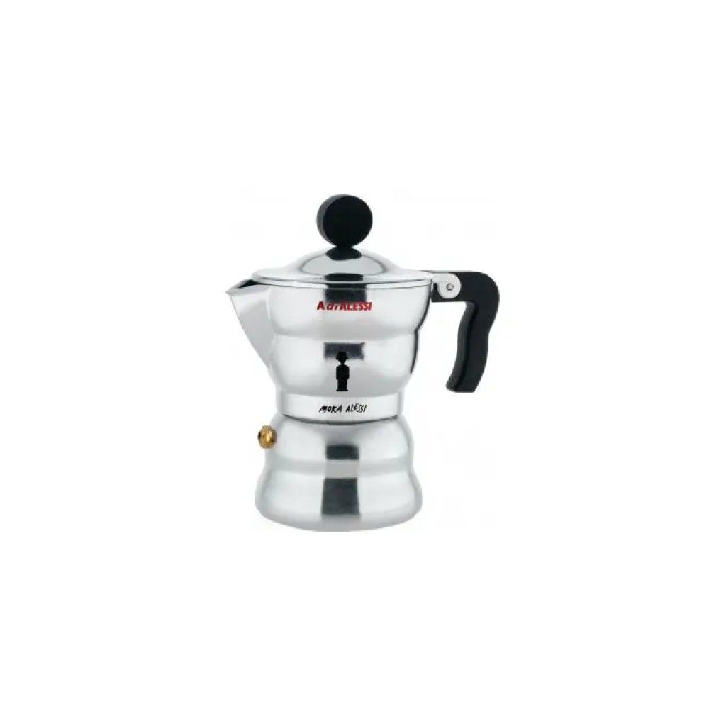 Alessi Moka AAM33/1 Caffettiera Espresso Nera, 1 Tazza