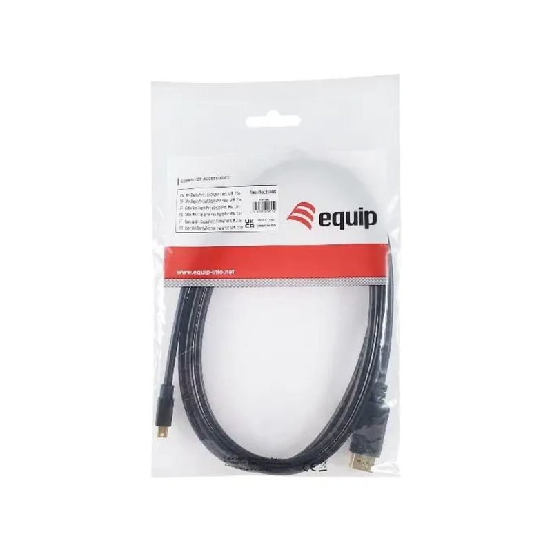 CONCEPTRONIC Equip 133442 Cavo Mini DisplayPort a DisplayPort, 2 m, 4K 60 Hz, Nero