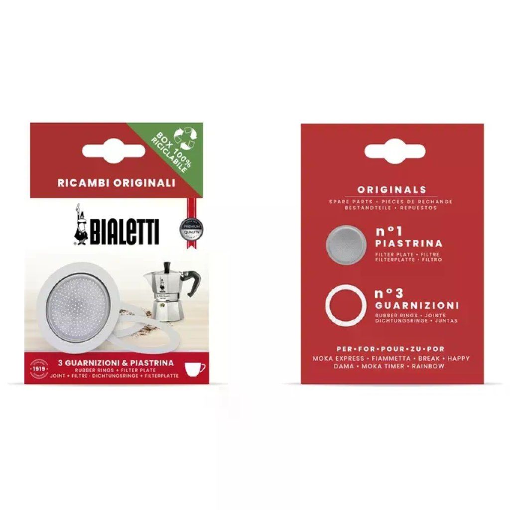 Bialetti 0800033 Kit guarnizioni e piastrina filtro per moka